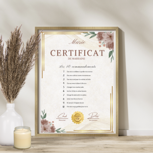 Certificats parrains et marraines